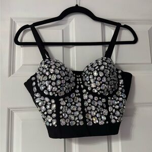 Rhinestones/ crystal corset top